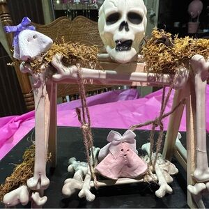 Skeleton Decor with Pink Accents